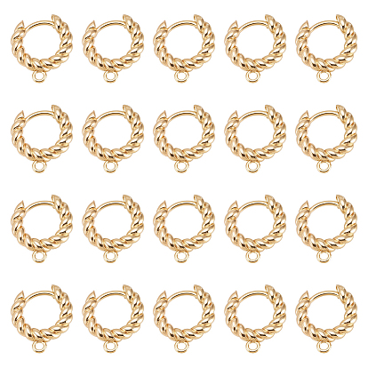 20 шт. латунные серьги-кольца, с задней защелкой, кольцо