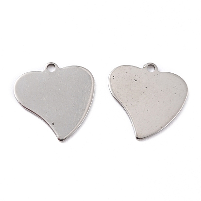 201 Stainless Steel Pendants, Heart