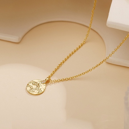 Латунные микропаве прозрачные кубические цирконии гравированные монеты подвески ожерелья