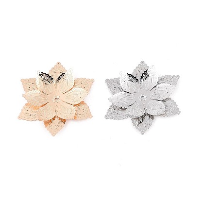 Шапочки и конусы для бусин, латунные, цветок