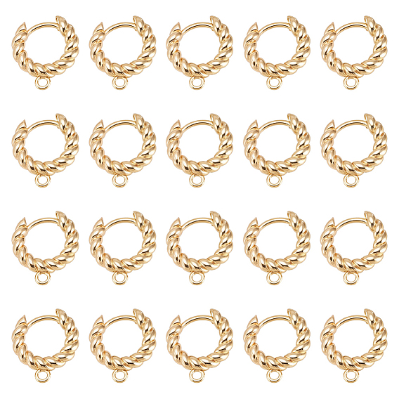 20 шт. латунные серьги-кольца, с задней защелкой, кольцо