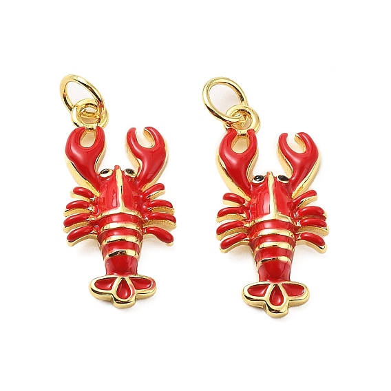 Латунь эмаль подвески, с прыжковых колец, стойки покрытие, реальный 18 k позолоченный, без свинца и без кадмия, долговечный
