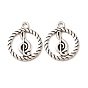 Tibetan Style Alloy Pendants, Round with Musical Note Charms