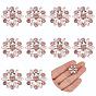 10Pcs Alloy Rhinestone Shank Buttons, 1-Hole, Flower