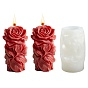 1 Moules en silicone pour bougies d'aromathérapie en forme de pilier de rose pour la Saint-Valentin