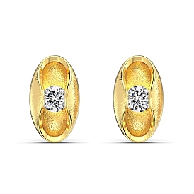 925 Серьги-гвоздики из стерлингового серебра с микропаве и прозрачным фианитом, овальные