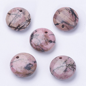 Natural Rhodonite Pendants, Flat Round