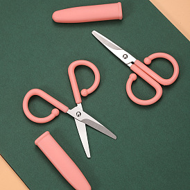 Безопасные ножницы из нержавеющей стали, ремесленные ножницы, с пластиковой крышкой ручки