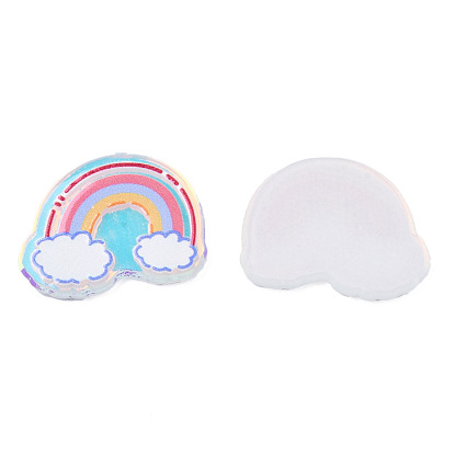 Transparent Printed Acrylic Cabochons, Rainbow