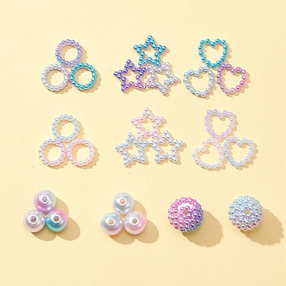 Набор для изготовления ювелирных изделий из искусственного жемчуга своими руками, включая соединительные кольца и бусины из абс-пластика, круглый и кольцо и сердце и звезда