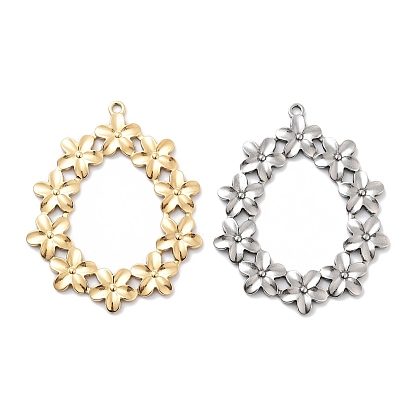 304 подвески из нержавеющей стали, лазерная резка, слезинка с цветочным шармом