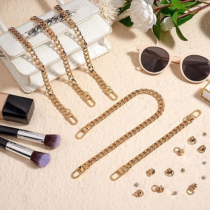 5Pcs Alloy Handbag Chain Strap, Metal Purse Chain Extender, with Swivel Clasps, Replacement for Wallet Clutch Crossbody, 120cm/100cm/80cm/40cm/20cm