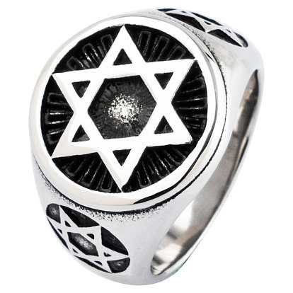 Латунные кольца для мужчин, звезда Давида