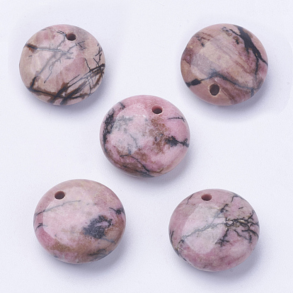 Natural Rhodonite Pendants, Flat Round