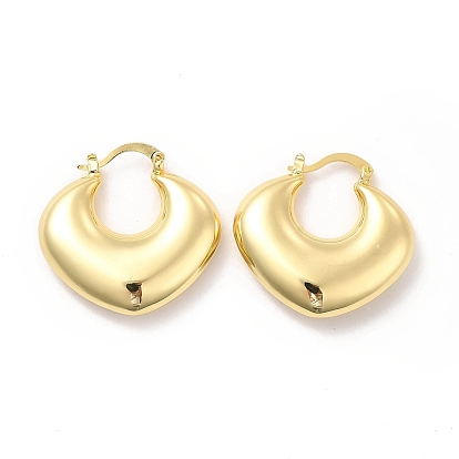 Rhombus Brass Hoop Earrings for Women