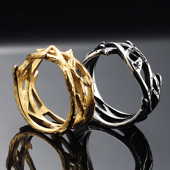 304 палец кольца из нержавеющей стали, старинная ветка терновый венец