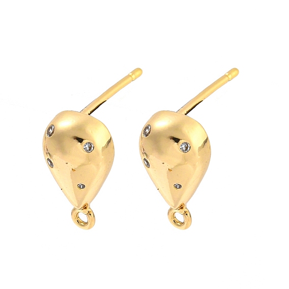 Латунные серьги-гвоздики из циркония, без кадмия, без никеля и без свинца, слеза