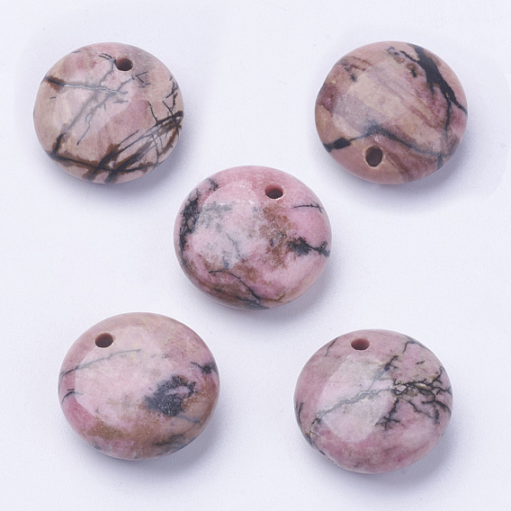 Natural Rhodonite Pendants, Flat Round