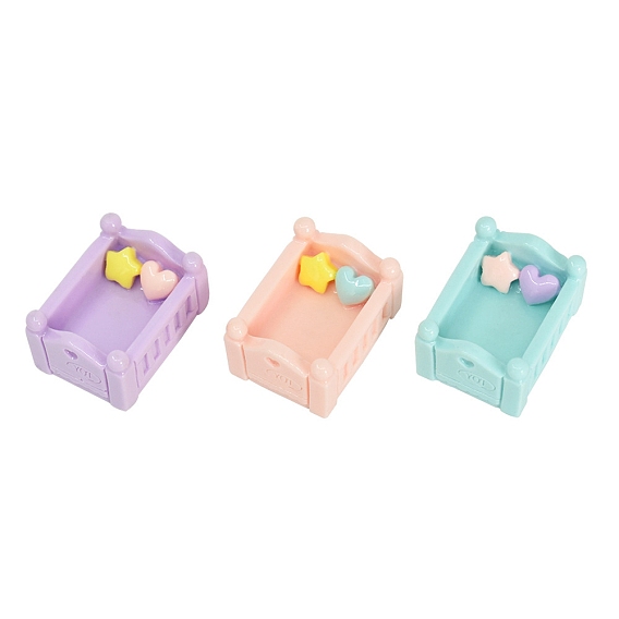 Кровати из смолы для кукольного домика, миниатюрные украшения, для садовых кукольных домиков