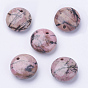 Natural Rhodonite Pendants, Flat Round