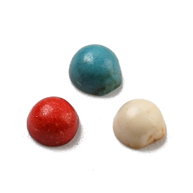 Synthetic Turquoise Dyed/Undyed Cabochons, Half Round