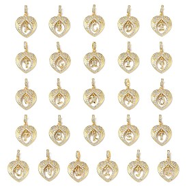 Латунные микропаве прозрачные подвески с фианитом, крыло с буквенными подвесками, без свинца и без кадмия, долговечный, стойки покрытие, реальный 18 k позолоченный