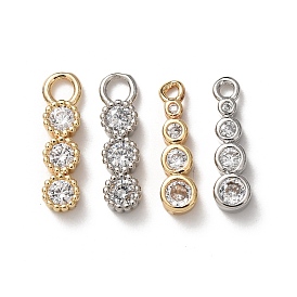 Латунные микропаве прозрачные кубические циркониевые подвески, долговечный, стойки покрытие, плоские круглые прелести