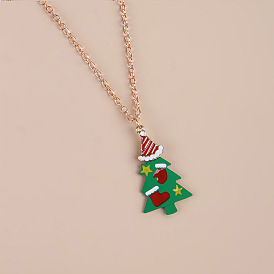 Cartoon Christmas Tree Pendant Necklace - Fashionable Holiday Gift