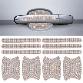 10шт 2 стильные наклейки на дверные ручки автомобиля со стразами, дверная ручка защитная пленка защитная крышка защитная пленка