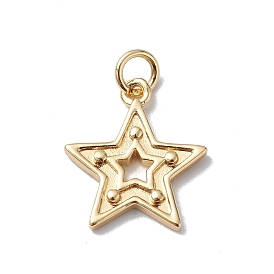 Brass Pendants, Cadmium Free & Lead Free, Long-Lasting Plated, with Jump Ring, Star Charm