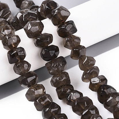 Природный дымчатый кварц нитей бисера, граненые, шайба