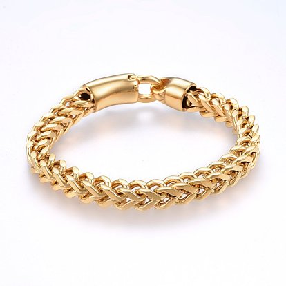 304 Stainless Steel Chain Bracelets, with Bayonet Clasps