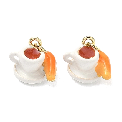 Латунь эмаль подвески, кофе с кулинарными прелестями, долговечный, стойки покрытие, без свинца и без кадмия