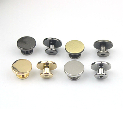 Zinc Alloy Rivet Set, with Screw, for Purse Handbag Shoes Leather Craft Clothes Belt, Flat Round