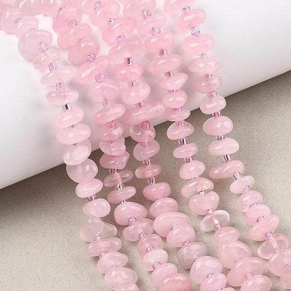 Природного розового кварца нитей бисера, чип, с бисером
