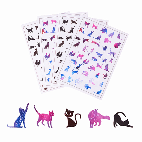 Plastic Picture Stickers, Cat Theme