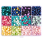 1920Pcs ABS Plastic Beads, No Hole, Nail Art Decoration Accessories, DIY Crystal Epoxy Resin Material Filling, Round