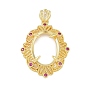 Подвеска из цветочной латуни с микропаве из кубического циркония, кабошон