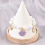 Pulseras con dijes en forma de concha de ciruela, con micro pavé de circonitas cúbicas transparentes y esmalte, para mujer., con cuentas de perlas keshi de imitación de ABS, chapado en rack, larga duración plateado, sin plomo y cadmio