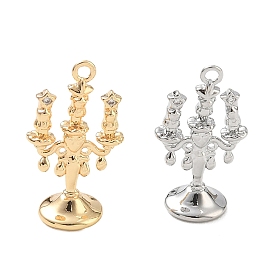 Латунные микропаве прозрачные подвески с фианитом, свечные амулеты