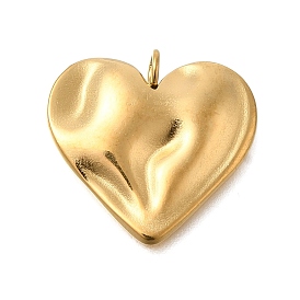 PVD Vacuum Plating 201 Stainless Steel Pendants, Heart Charm