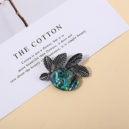 Natural Shell Brooches, Leaf