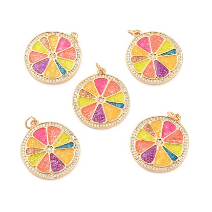 Экологически чистый кубический цирконий из латуни с эмалевыми подвесками, долговечный, без свинца, без кадмии и без никеля, реальный 18 k позолоченный