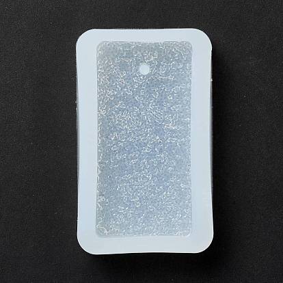 Imitation Embedded Rhinestone Rectangle Pendant Silicone Molds, Resin Casting Molds, for UV Resin & Epoxy Resin Jewelry Making
