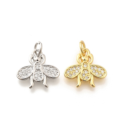 Латунные микропаве прозрачные подвески с фианитом, с целью перехода в кольце, долговечный, без свинца и без кадмия, пчела прелести