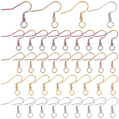 80 шт. 4 цвета 304 крючки для серег из нержавеющей стали, французские крючки с катушкой и шариком