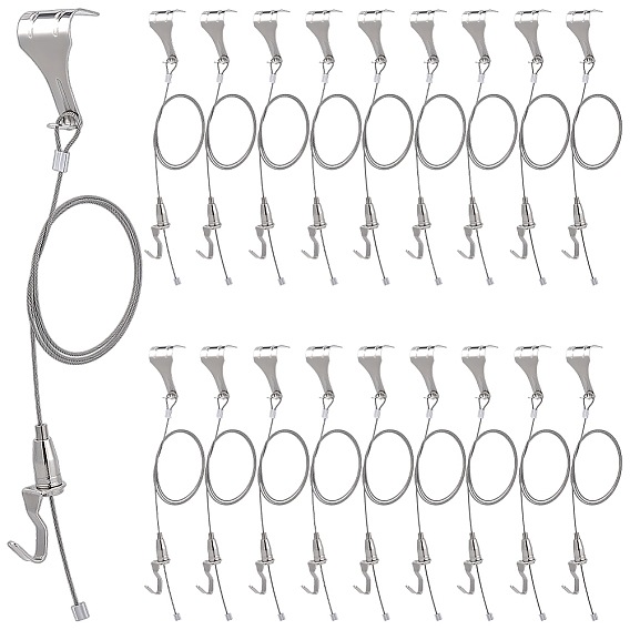 Adjustable 201 Stainless Steel & Iron & Aluminum Picture Cable & Hooks