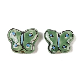 Handmade Printed Porcelain Beads, Butterfly