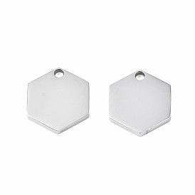 201 Stainless Steel Pendants, Hexagon