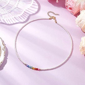 3мм круглые ожерелья из жемчужных камней и ракушек для женщин